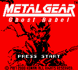 Metal Gear - Ghost Babel (Japan) Title Screen
